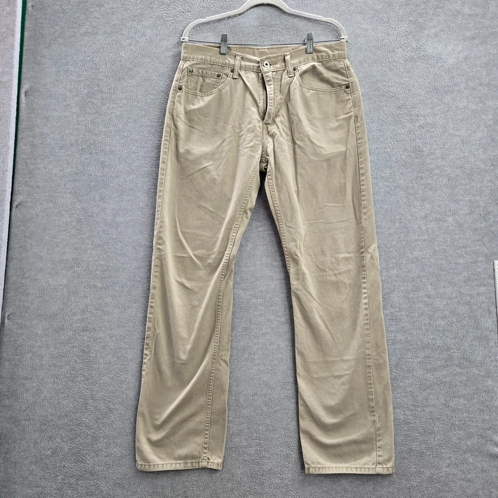Levi's  505 Men Jeans 33x32 Beige Denim Straight‎ Pockets Mid Rise Cotton